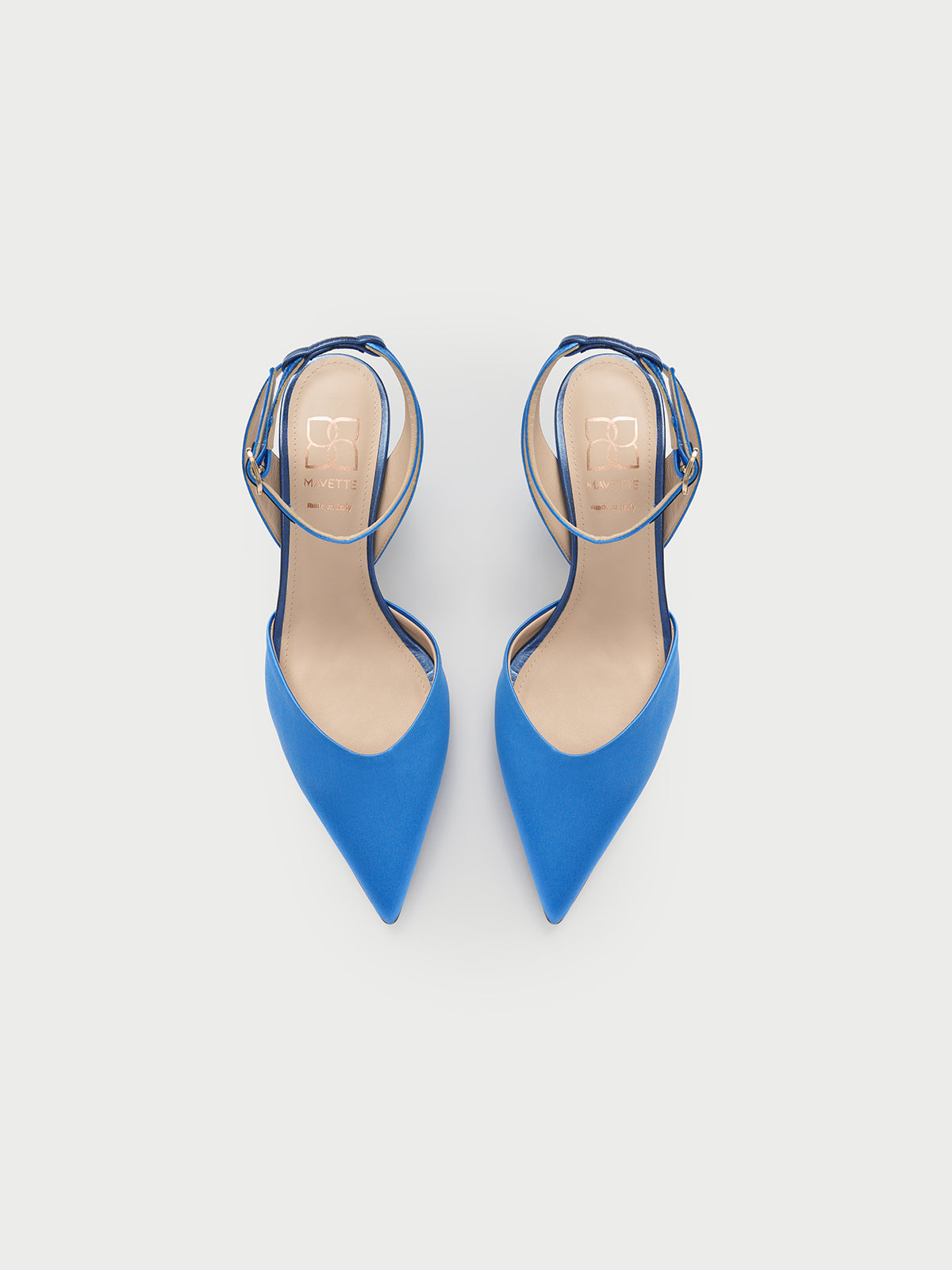 Shop Aurora Pump Blue Satin | Mavette Shoes Handmade in Italy