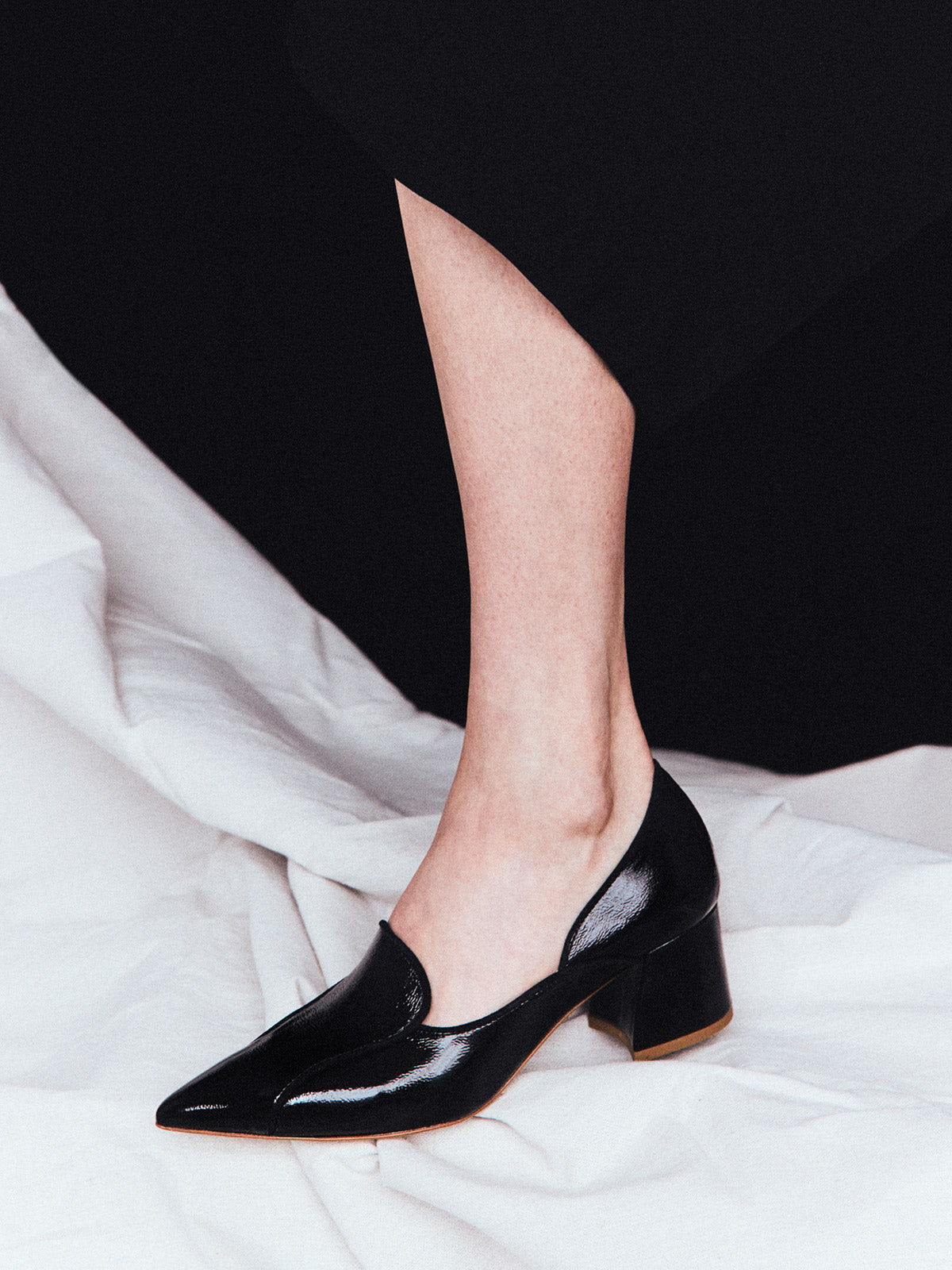 Spotlight on the Black Patent Leather Fiona Flat because she is really cute  and deserves it 🖤