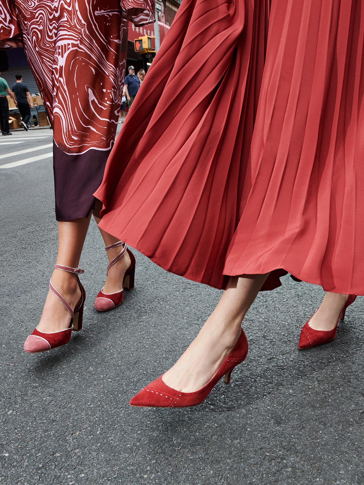 Women's Fashion Designer Burgundy Suede Leather Pumps in Soft Calf Skin by Mavette