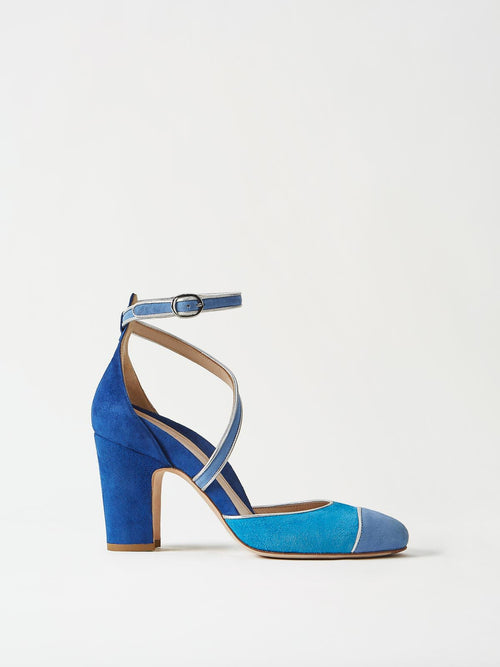 Buy Nola D'Orsay - Blue | Handmade Leather Pumps | Mavette in Italy