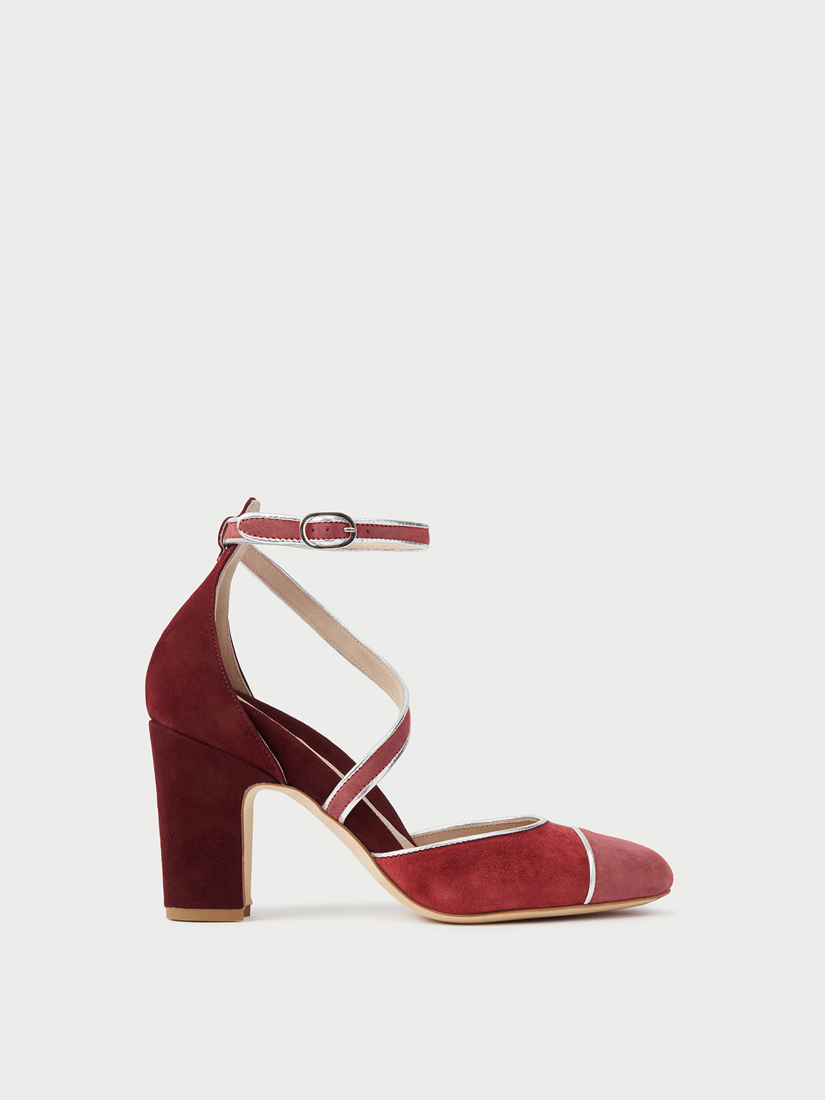 Mavette Pump Nola D'Orsay suede burgundy pumps made in Italy