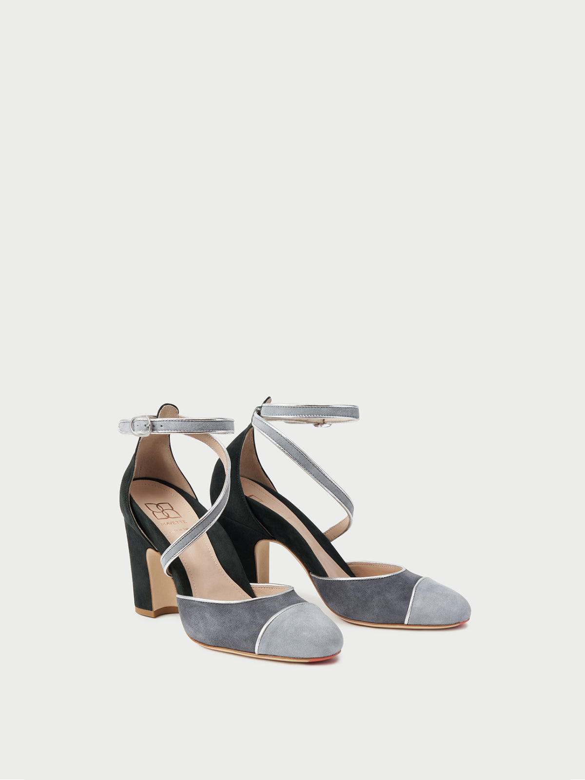 Grey Velvet Chunky Platforms Sole Mary Jane Block High Heels Shoes