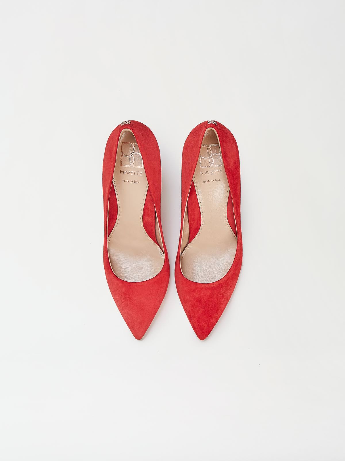 A Pair of Mavette Siena Pump Red Top View